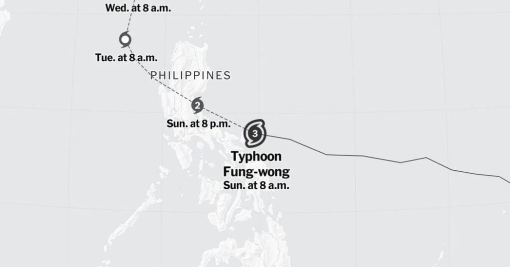 Mapas: seguimiento del tifón Fung-wong - The New York Times