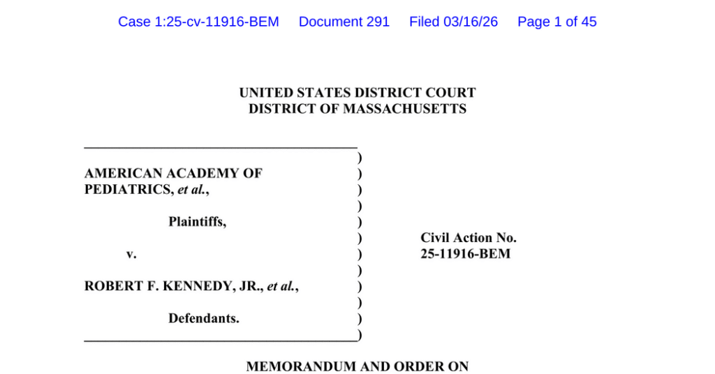 Tribunal estadounidense falla en contra de las políticas de vacunas de RFK Jr. Tribunal estadounidense falla en contra de las políticas de vacunas de RFK Jr.