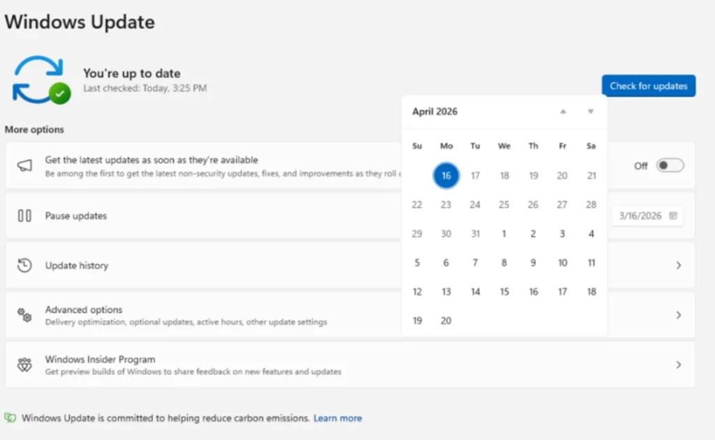 Las actualizaciones forzadas de Windows ahora se pueden pausar para siempre
