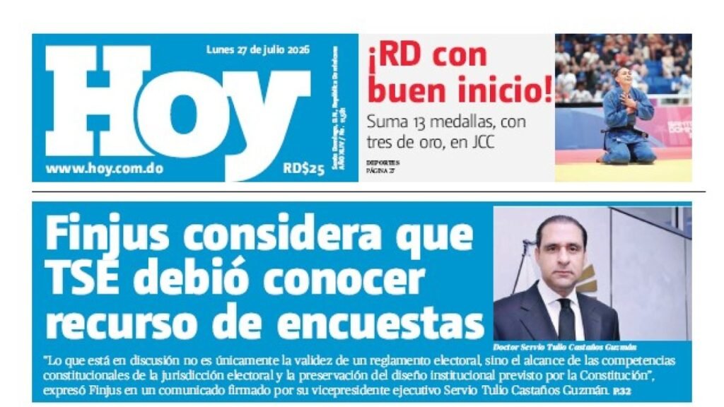 Edición impresa, lunes 27 de julio de 2026