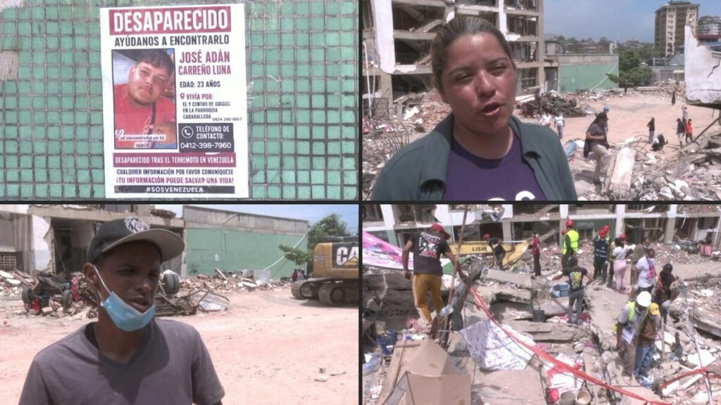 Prosigue búsqueda de desaparecidos tras doblete sísmico en Venezuela Prosigue búsqueda de desaparecidos tras doblete sísmico en Venezuela