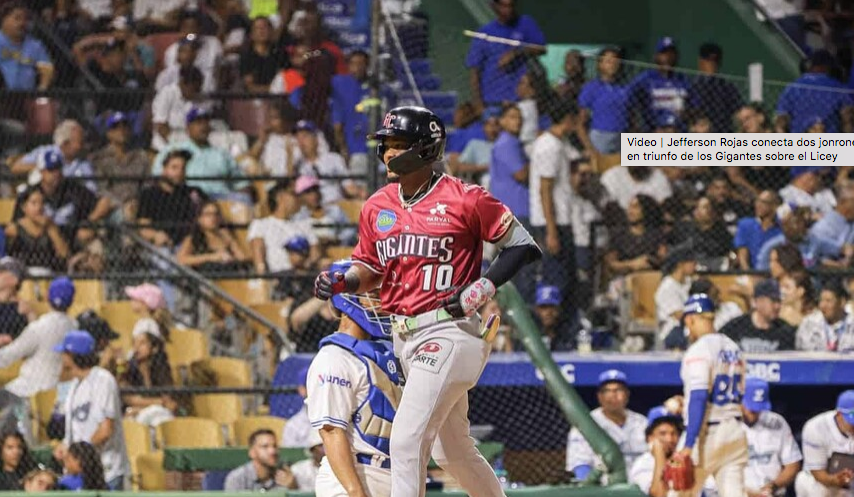 Jefferson Rojas dispara dos jonrones y conduce a los Gigantes a victoria sobre el Licey Jefferson Rojas dispara dos jonrones y conduce a los Gigantes a victoria sobre el Licey